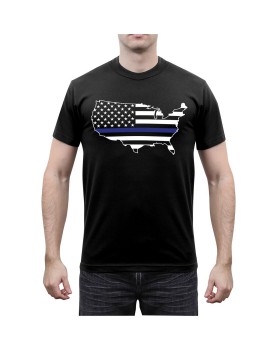 Rothco 1851  Thin Blue Line America Map T-Shirt