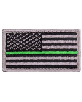 Rothco 1893 Thin Green Line US Flag Patch - Hook Back