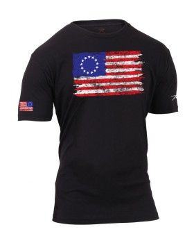 Rothco 2628  Colonial Betsy Ross Flag T-Shirt - Black