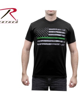 Rothco 2693 Thin Green Line Distressed Flag T-Shirt