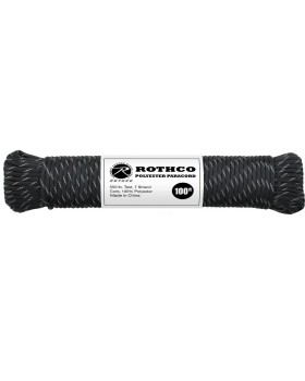 'Rothco 30815 Polyester Paracord - Black w/Reflective Tracers'