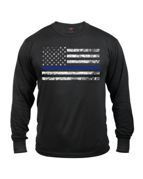 Rothco 3925  Long Sleeve Thin Blue Line T-Shirt