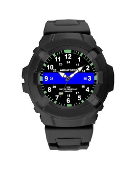 'Rothco 4381 Aqua Force Thin Blue Line Police Officer Watch'