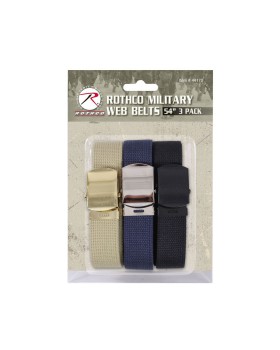 Rothco 44170 54 Inch Military Web Belts in 3 Pack