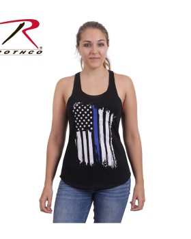 Rothco 44770 Women Thin Blue Line Flag Racerback Tank Top