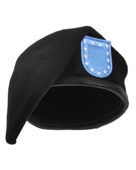 Rothco 4919  Inspection Ready Black Beret With Flash