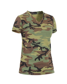 Rothco 5653 Rothco womens long length camo v-neck t-shirt