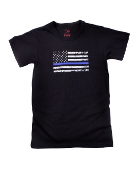 Rothco 6869 Kids Thin Blue Line US Flag T-Shirt