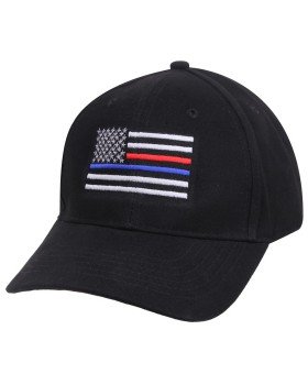 Rothco 8754 Thin Blue Line & Red Line Low Profile Flag Cap