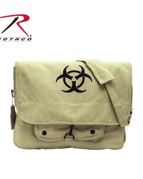 Rothco 9139 Rothco vintage canvas paratrooper bag w/ bio-hazard symbol