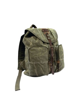 Rothco 9168  Stone Washed Canvas Backpack with Leather Accents