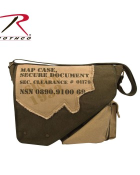 'Rothco 9248 Rothco vintage canvas two-tone imprinted map bag'