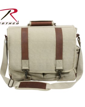 'Rothco 9691 Rothco vintage canvas pathfinder laptop bag with leather accents'