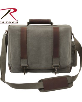 'Rothco 9691 Rothco vintage canvas pathfinder laptop bag with leather accents'