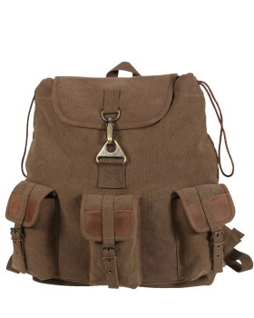 'Rothco 9693 Rothco vintage canvas wayfarer backpack w/ leather accents'