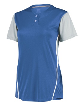 Russell 7R6X2X Ladies Performance Two-Button Color Block Jersey