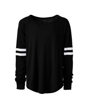 'Soffe 3056V Women's Fan Crew Neck Long Sleeve Tee'