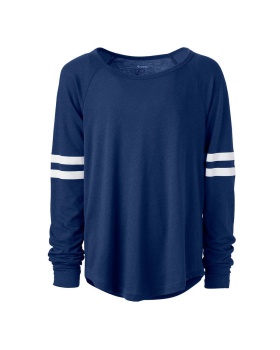 Soffe 3056V Women's Fan Crew Neck Long Sleeve Tee