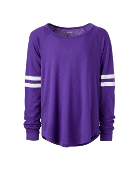 'Soffe 3056V Women's Fan Crew Neck Long Sleeve Tee'