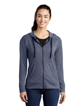 'Sport Tek LST293 Sport Tek  Ladies Posicharge  Tri Blend Wicking Fleece Full Zip Hooded Jacket'