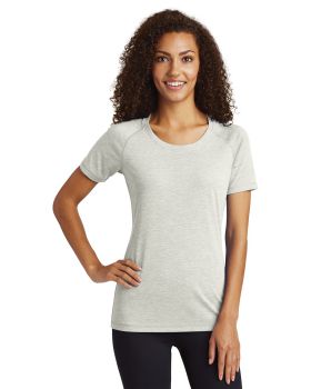 'Sport-Tek LST400 Ladies PosiCharge TriBlend Wicking Scoop Neck Raglan Tee'