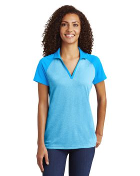 'Sport-Tek LST641 Ladies' PosiCharge RacerMesh Raglan Heather Block Polo'