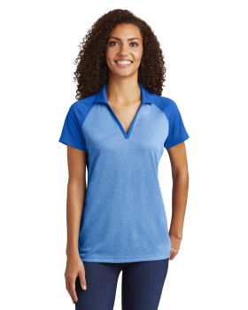 'Sport-Tek LST641 Ladies' PosiCharge RacerMesh Raglan Heather Block Polo'