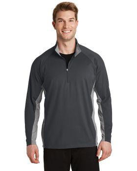 'Sport-Tek ST854 Men's SportWick Stretch Contrast 1/2 Zip Pullover'