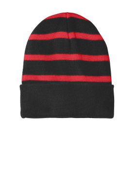 'Sport Tek STC31 Striped Beanie With Solid Band'