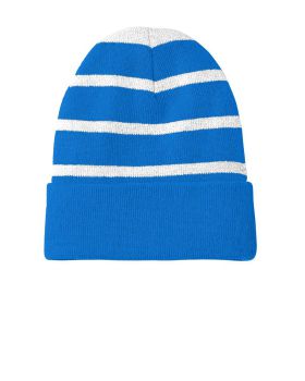 'Sport Tek STC31 Striped Beanie With Solid Band'
