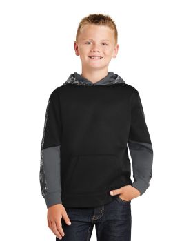 'Sport-Tek YST231 Youth SportWick Mineral Freeze Fleece Colorblock Hooded Pullover'