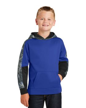 'Sport-Tek YST231 Youth SportWick Mineral Freeze Fleece Colorblock Hooded Pullover'