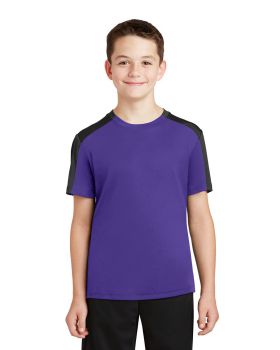 'Sport Tek YST354 Youth Posicharge Competitor Sleeve-Blocked Tee'