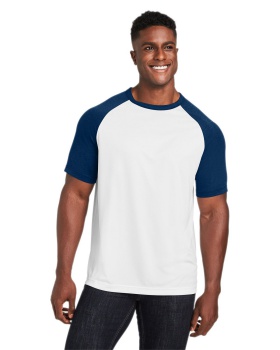 'Team 365 TT62 Unisex Zone Colorblock Raglan T Shirt'