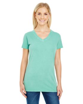 'Threadfast Apparel 230B Ladies Pigment-Dye Short-Sleeve V-Neck T-Shirt'