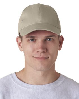 UltraClub 8110 Adult Classic Cut Brushed Cotton Twill Structured Cap