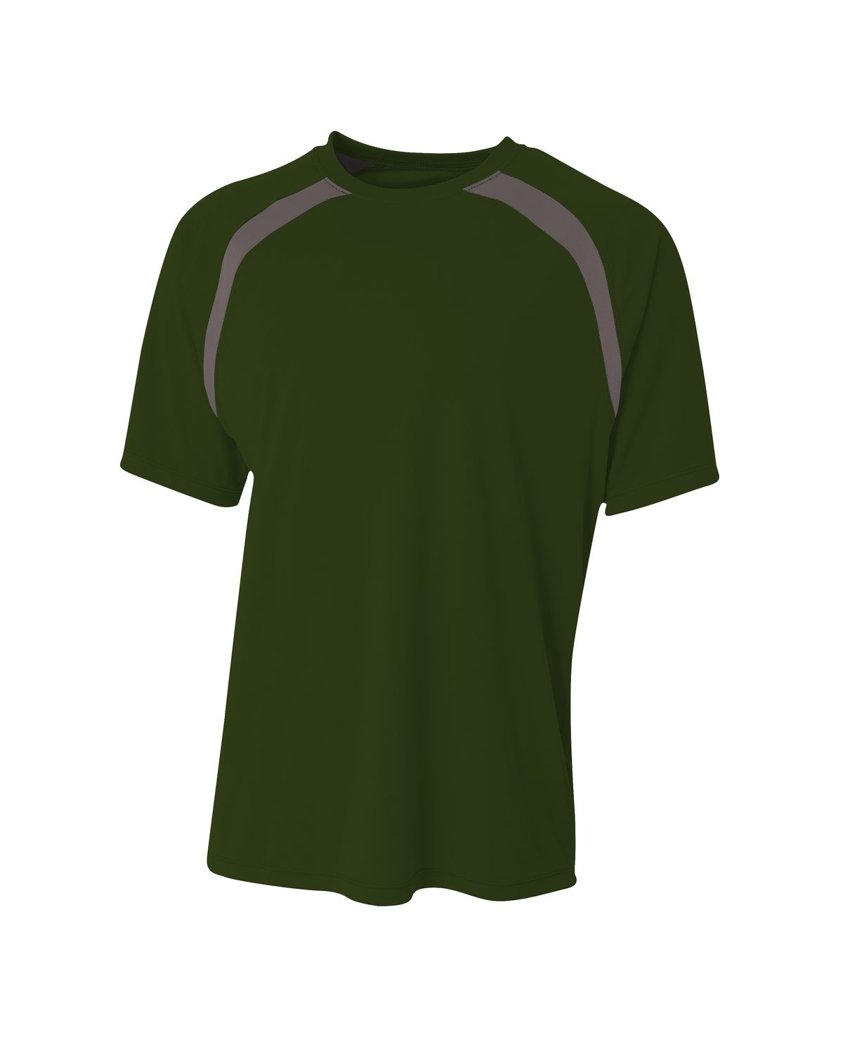 'A4 N3001 Men's Spartan Short Sleeve Color Block Crew Neck T-Shirt'