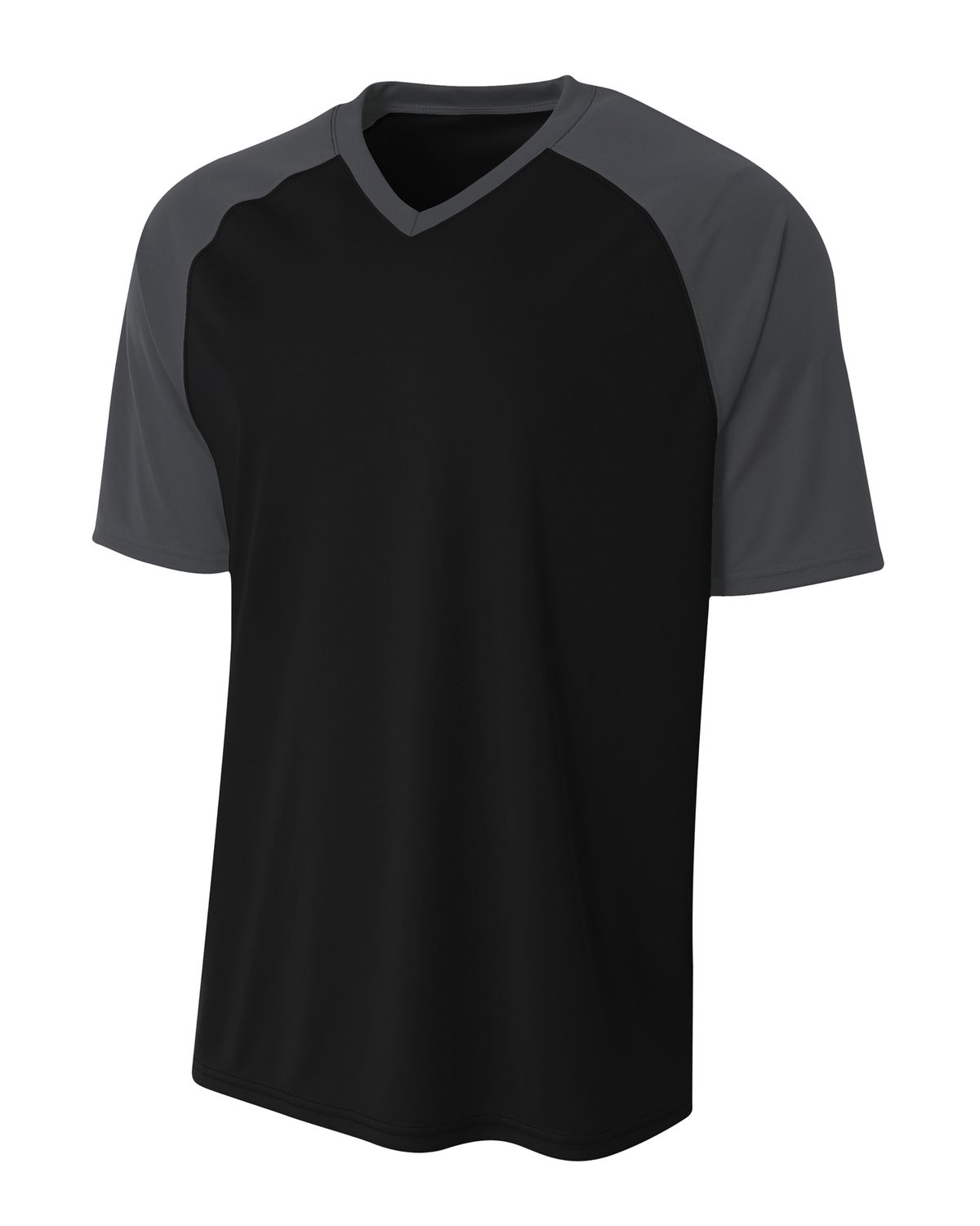 'A4 N3373 Adult Polyester V-Neck Strike Jersey with Contrast Sleeve'