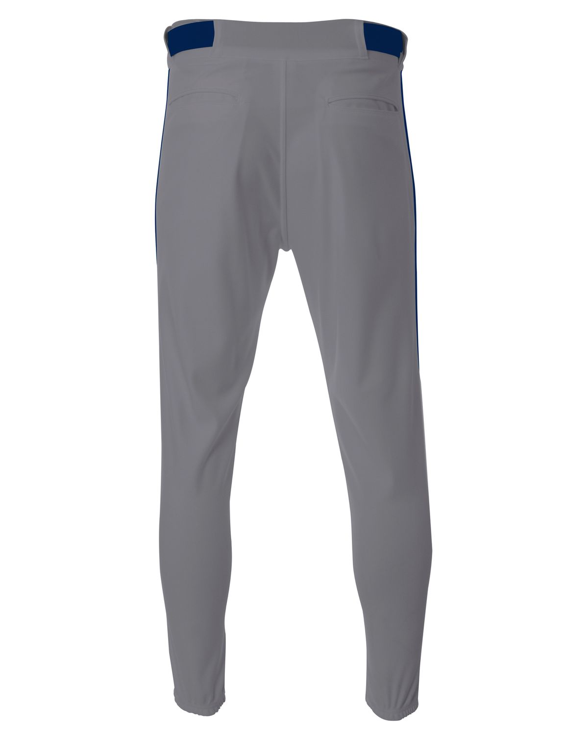 A4 N6178 Pro Style Elastic Bottom Baseball Pants - White/ Black - L