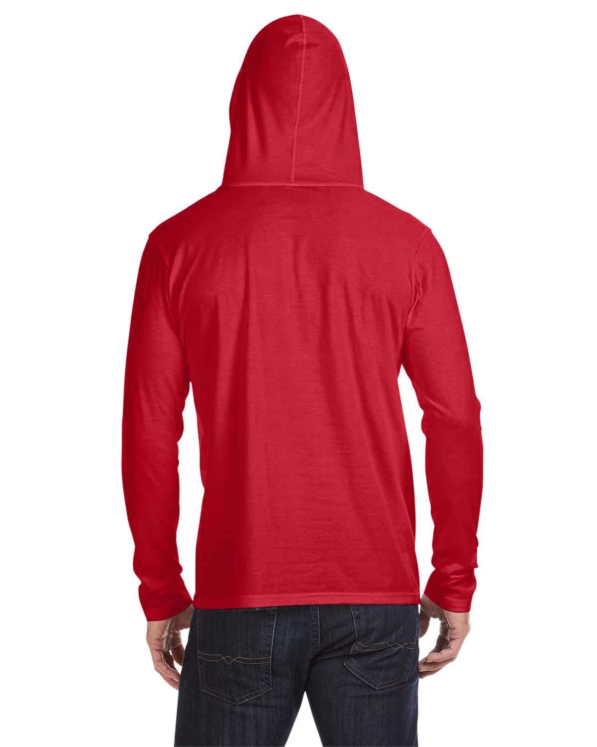 'Anvil 987AN Men's Lightweight Long Sleeve Hooded T-Shirt'