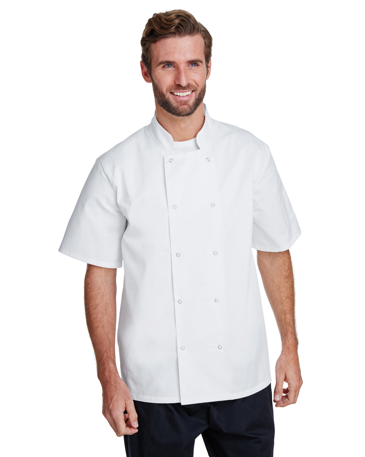 'Artisan Collection by Reprime RP664 Unisex Studded Front Short Sleeve Chef's Jacket'