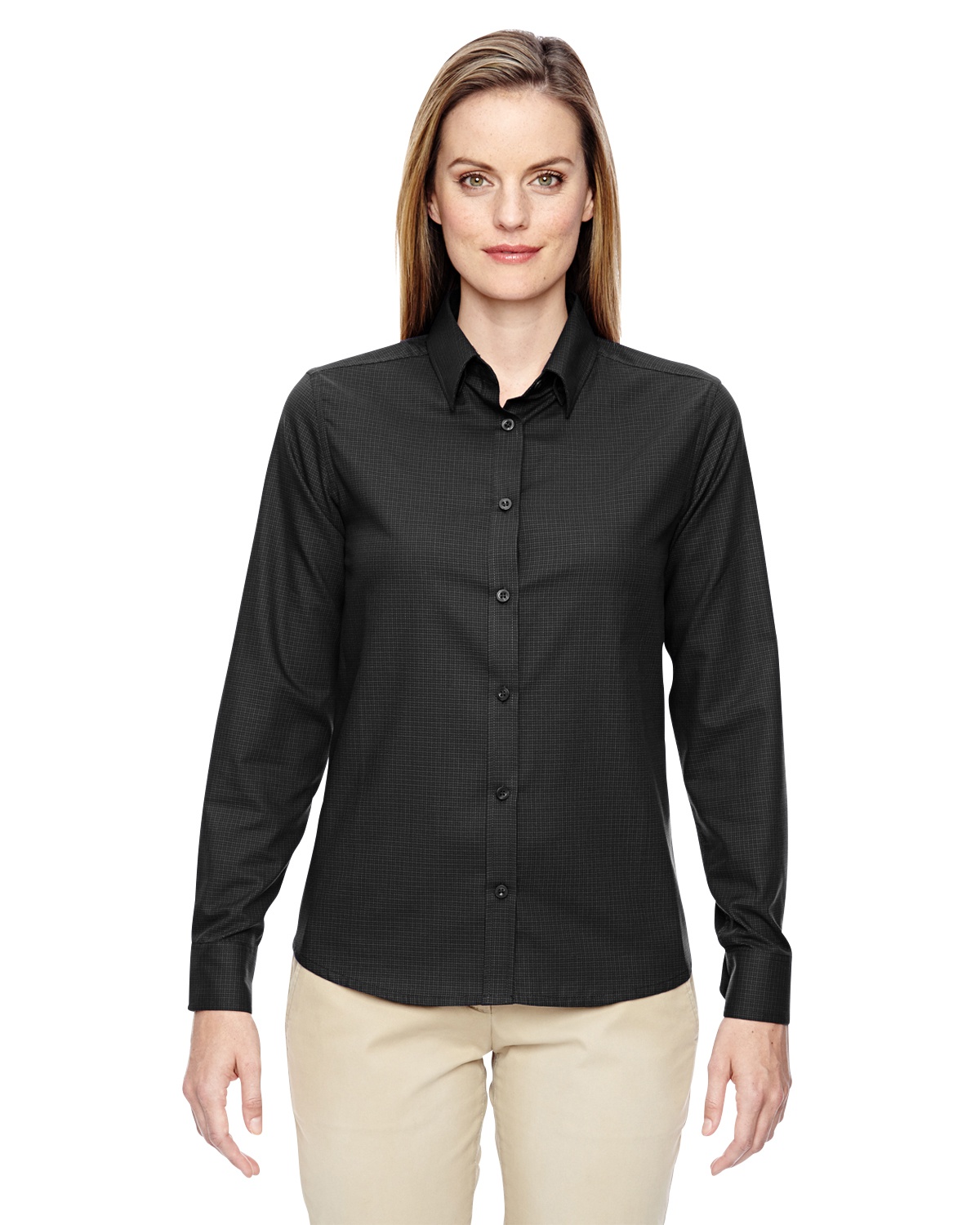 'Ash City - North End 77043 Ladies' Paramount Wrinkle-Resistant Cotton Blend Twill Checkered Shirt'