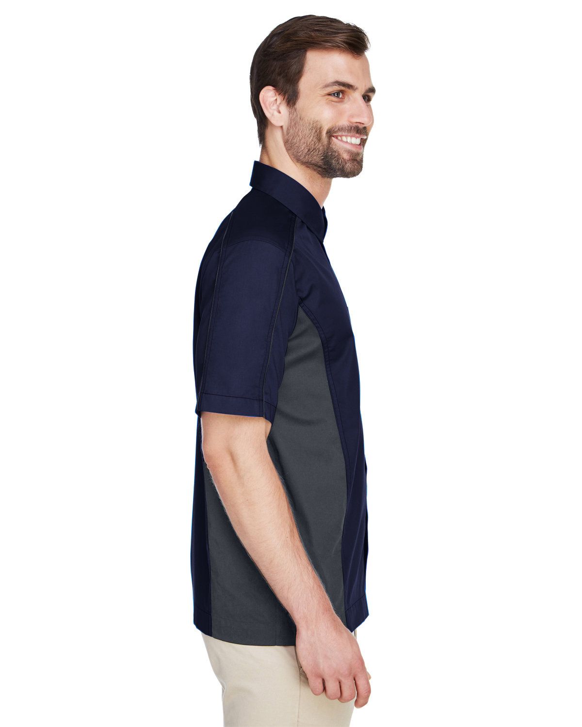 Classic Navy 849 Medium North End Mens Fuse Colorblock Twill Shirt