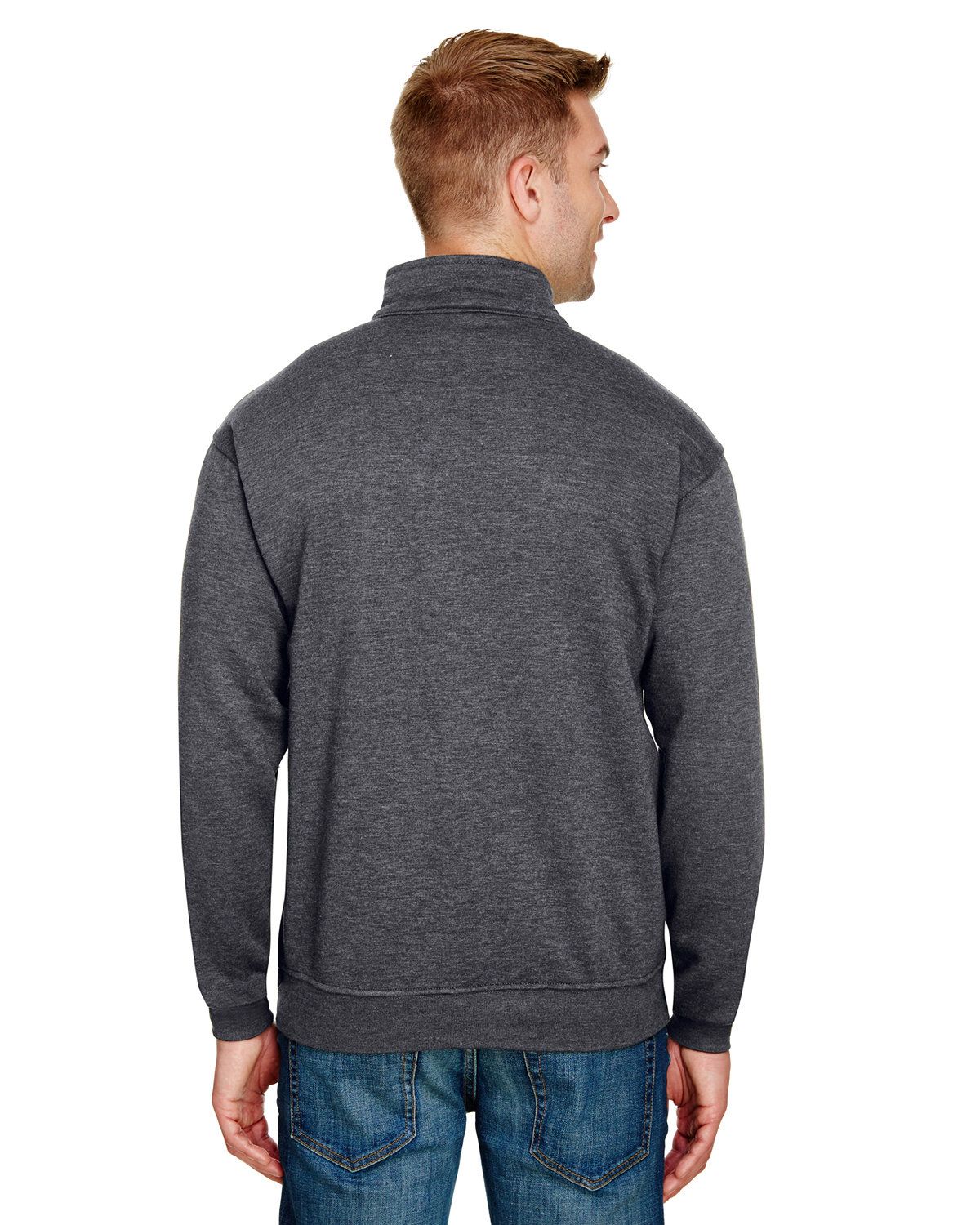 'Bayside 920 USA-Made Quarter-Zip Pullover Sweatshirt'