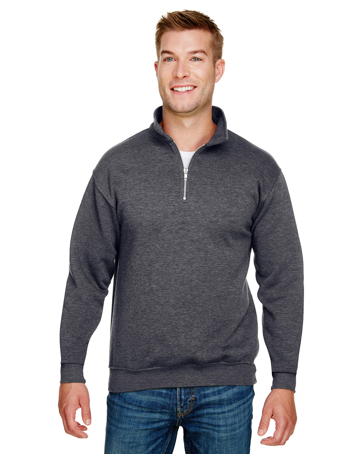 'Bayside BA920 Unisex 9.5 oz., 80/20 Quarter-Zip Pullover Sweatshirt'