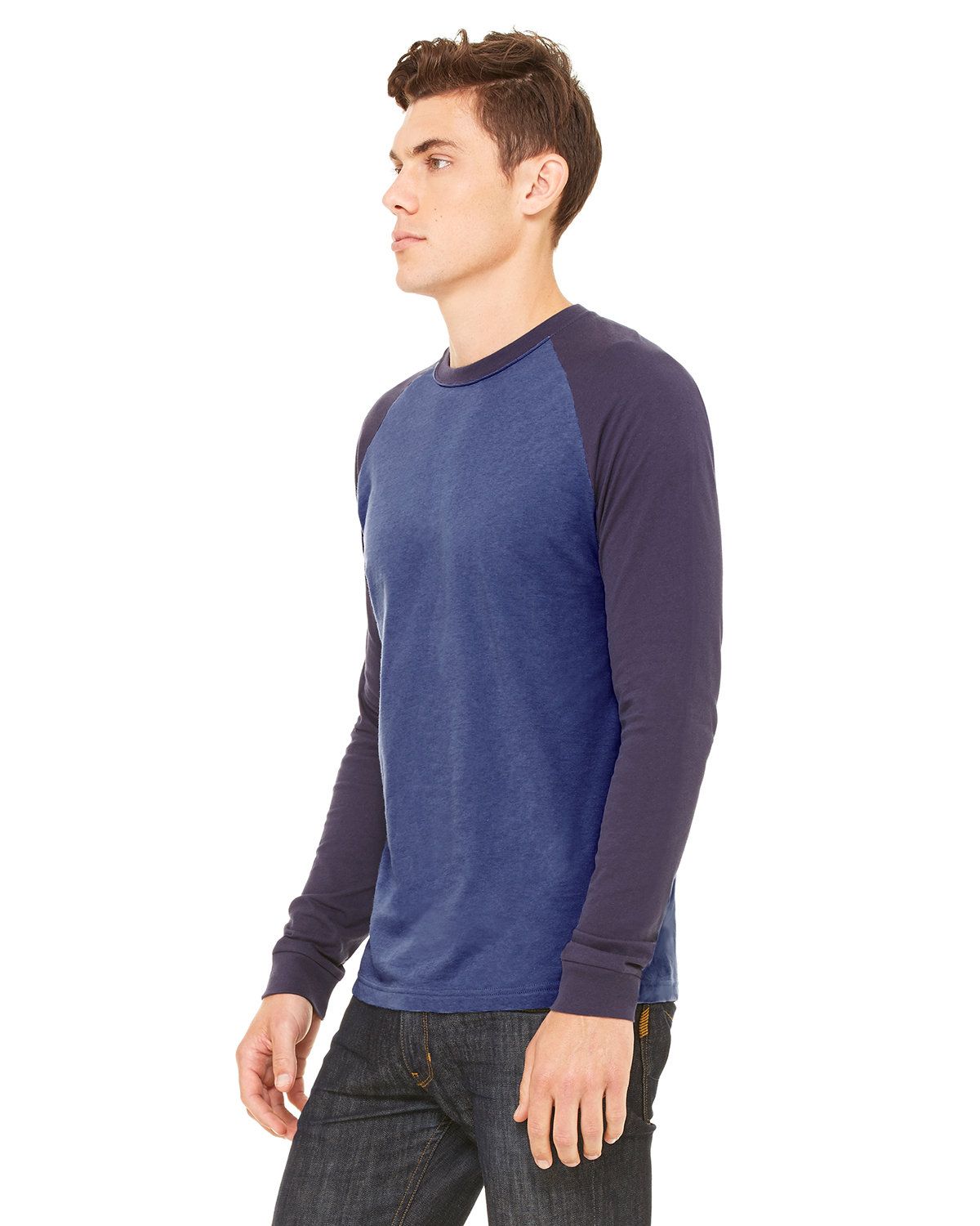 'Bella Canvas 3000C Bella + Canvas Men's Jersey Long Sleeve Baseball Tee'