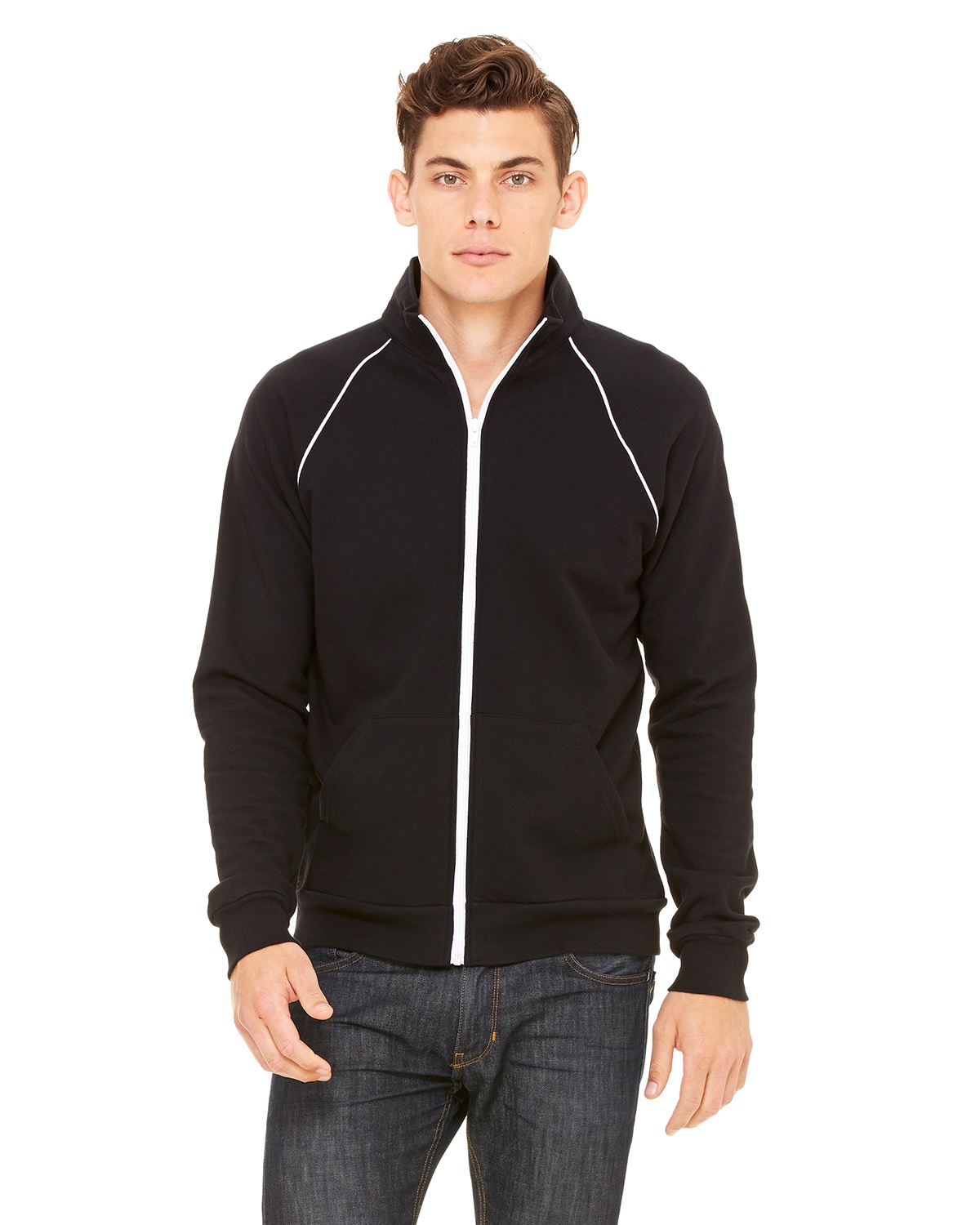 'Bella Canvas 3710 Men's Piped Fleece Jacket'