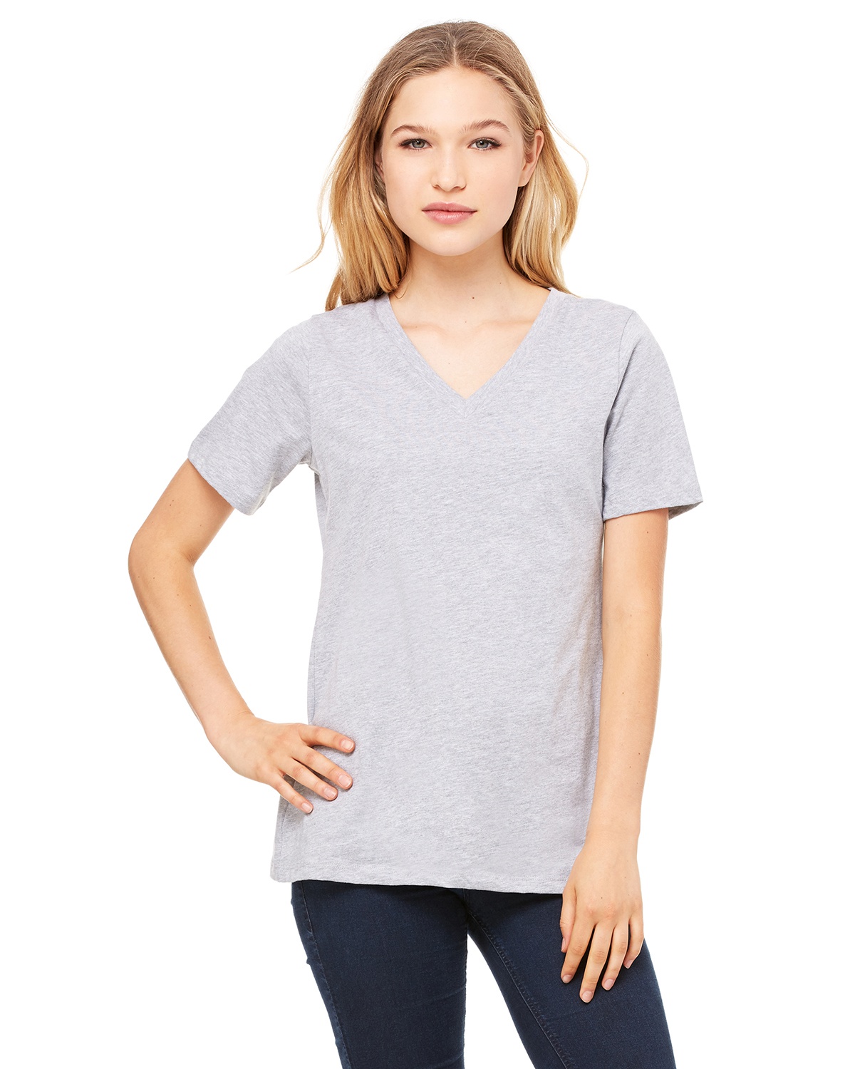 Women Relaxed Bella Canvas 6405 V-Neck T-Shirt