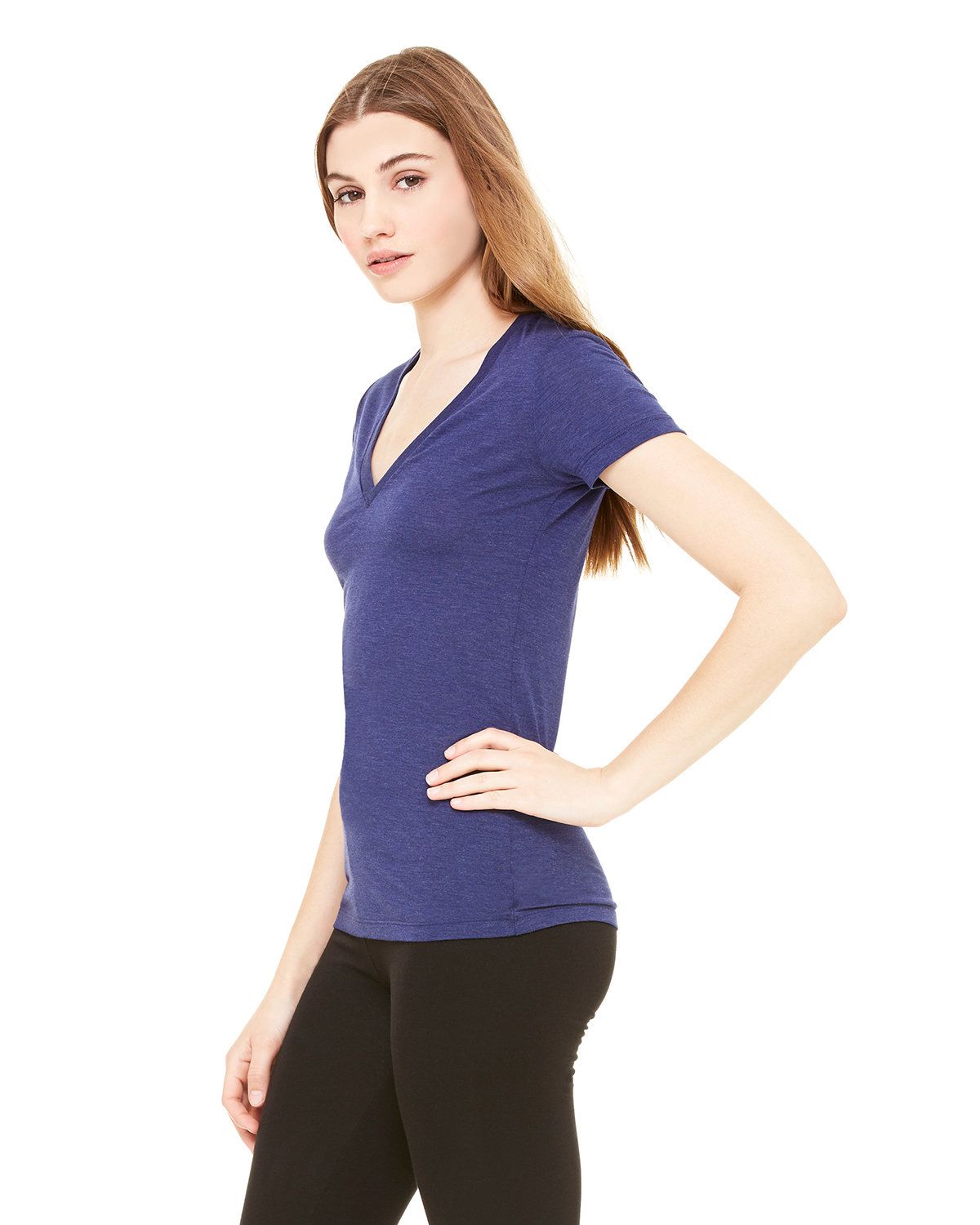 'Bella Canvas 8435 Ladies' Triblend Short Sleeve Deep V Neck T-Shirt'
