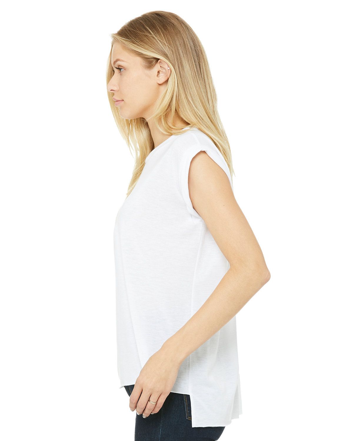 'Bella Canvas 8804 Ladies' Flowy Muscle T-Shirt with Rolled Cuff'